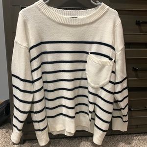 Sweater from Shein, the bottom sides are slit open.